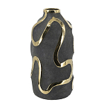 Ваза с золотыми акцентными полосами на черном матовом фоне Accent Tape варинант исполнения - 2 | Loft Concept в Саратове