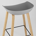 Барный стул на ножках из натурального дерева Boras Grey варинант исполнения - 6 | Loft Concept в Саратове