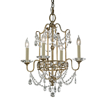 Люстра подвеная с 4-мя лампами и стеклянными подвесками в классическом стиле Feiss варинант исполнения - 1 | Loft Concept в Саратове