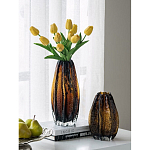 Ваза стеклянная янтарного цвета с текстурированным силуэтом Carambola варинант исполнения - 5 | Loft Concept в Саратове