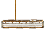 Люстра прямоугольная из толстого литого стекла Cast Glass варинант исполнения - 1 | Loft Concept в Саратове