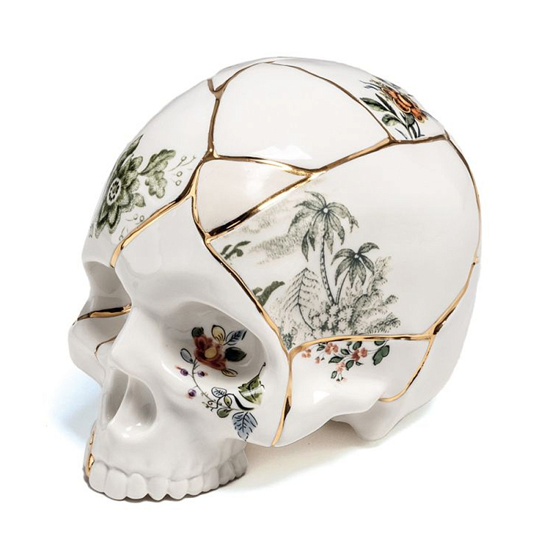 Статуэтка Seletti Skull Белый Золотой Мульти в Саратове | Loft Concept 