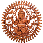 Панно из дерева круглое Ганеша Panel With Animals варинант исполнения - 1 | Loft Concept в Саратове