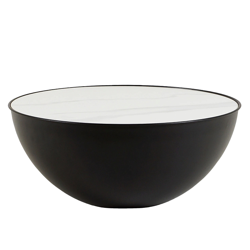 Столик журнальный в форме полусферы Table Bowl Черный Белый Столик журнальный в форме полусферы Table Bowl Черный Белый в Саратове | Loft Concept