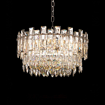 Круглая люстра с хрустальными подвесками на серебряном каркасе Gorgeous Crystal Light варинант исполнения - 8 | Loft Concept в Саратове