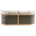 Дизайнерский уличный диван из массива дерева с плетеной спинкой PALINFRASCA Sofa варинант исполнения - 20 | Loft Concept в Саратове