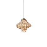 Подвесной светильник с плафоном из фактурного светло-янтарного стекла Light Ensemble варинант исполнения - 2 | Loft Concept в Саратове