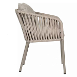 Стул серо-бежевый с декоративным плетением на спинке и подлокотниках Chair Weave варинант исполнения - 2 | Loft Concept в Саратове