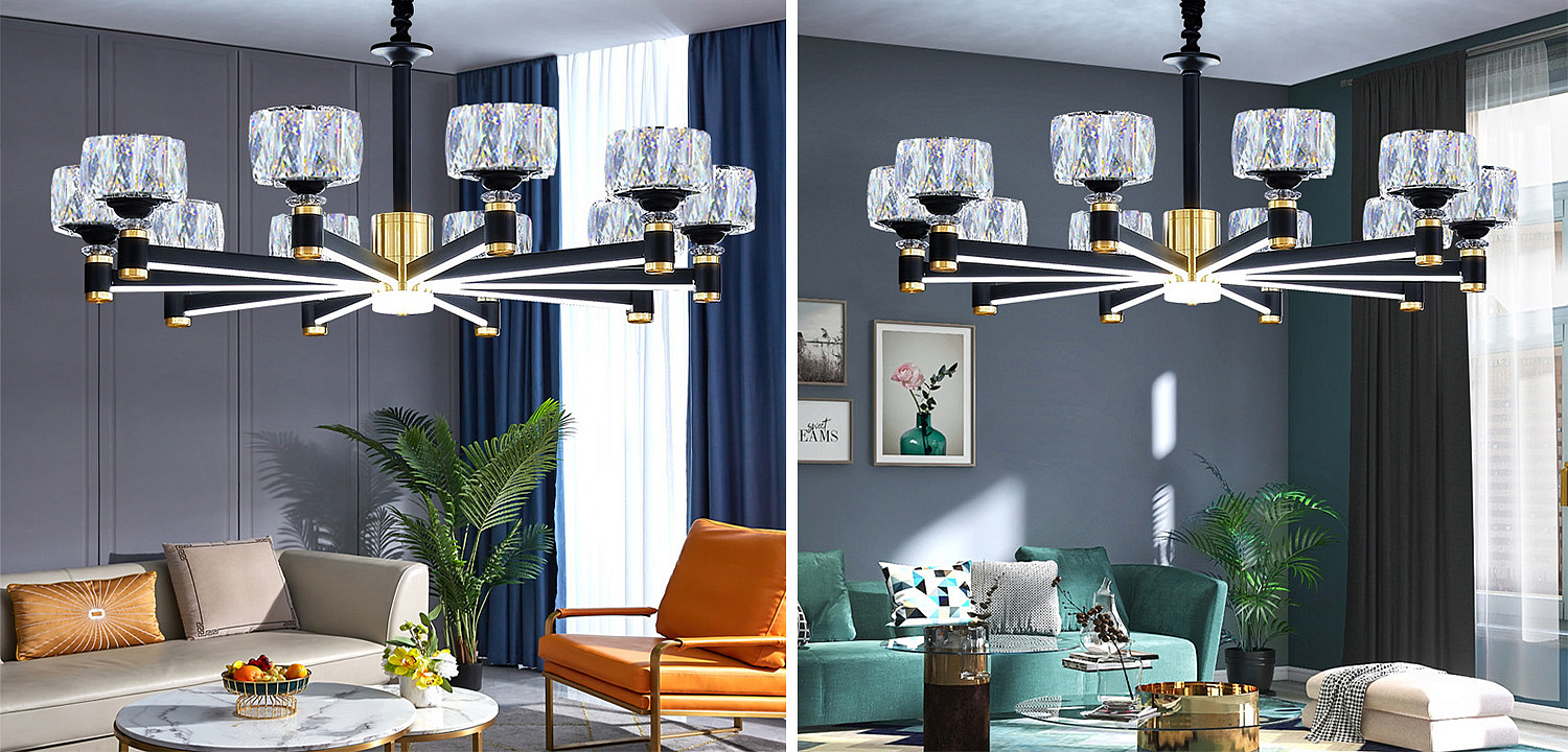 Дизайнерская Люстра 10 хрустальных плафонов Crystal Shades Chandelier Дизайнерская Люстра 10 хрустальных плафонов Crystal Shades Chandelier - Loft-Concept в Саратове