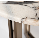 Столик журнальный с круглой мраморной столешницей Unique Stone Design варинант исполнения - 3 | Loft Concept в Саратове