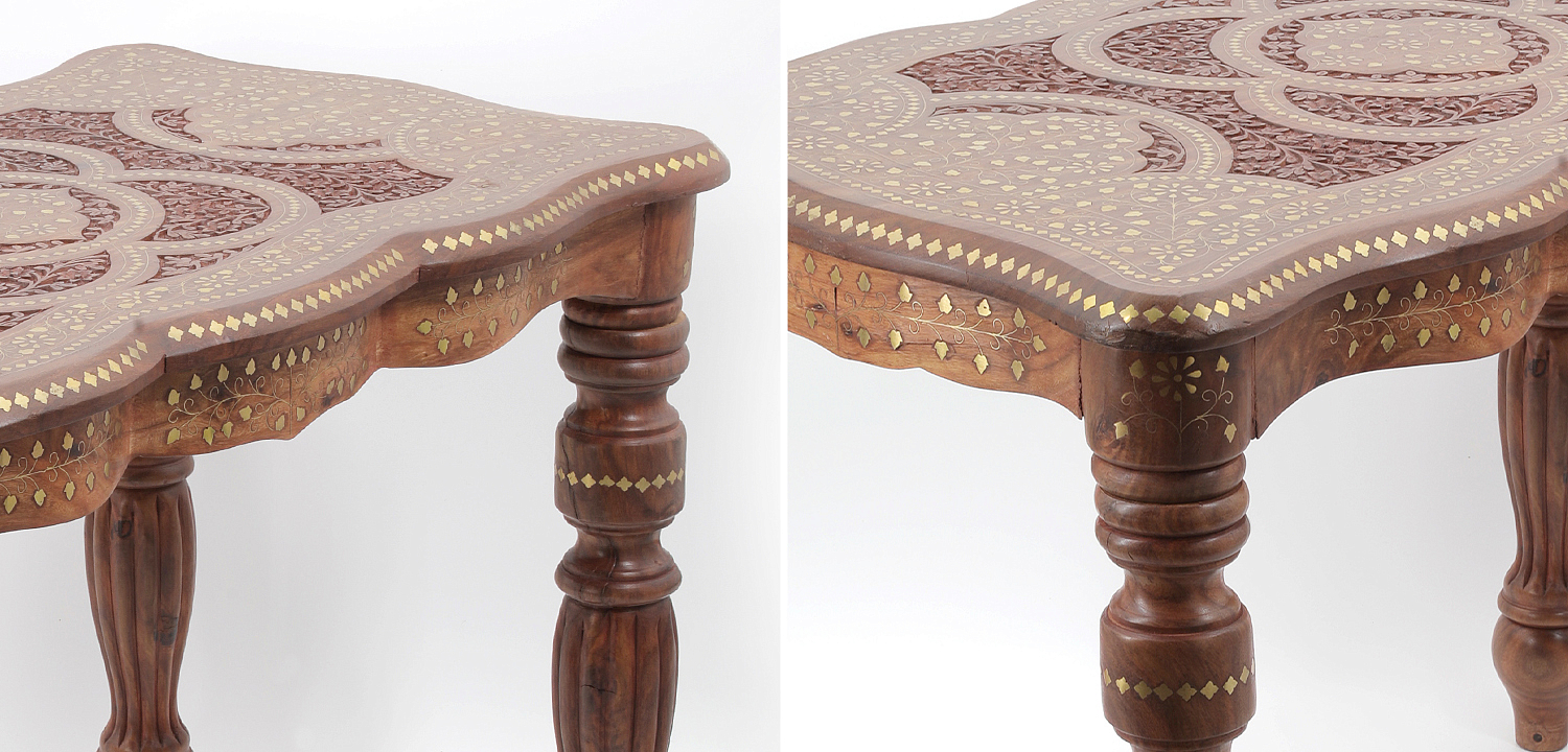 Кофейный стол из дерева с инкрустацией Wooden Bone Inlay Coffee Table Кофейный стол из дерева с инкрустацией Wooden Bone Inlay Coffee Table - Loft-Concept в Саратове