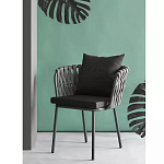 Стул мягкий с декором в виде плетеных лент на спинке и подлокотниках Semicircular Chair Decorated with Ribbons варинант исполнения - 1 | Loft Concept в Саратове