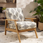 Кресло с каркасом из массива дуба Deniaud Oak Rhombus Beige Armchair варинант исполнения - 6 | Loft Concept в Саратове
