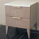 Тумба прикроватная коричневая с белой столешницей и двумя ящиками Harper Line варинант исполнения - 1 | Loft Concept в Саратове