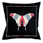 Подушка декоративная бабочка с узором красного и серого цвета Ikat Pattern варинант исполнения - 1 | Loft Concept в Саратове