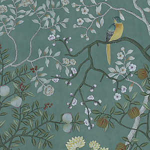 Обои ручная роспись Temple Newsam Sung Green