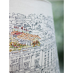 Настольная лампа с принтом на белом тканевом абажуре Roof Garden Lamp варинант исполнения - 4 | Loft Concept в Саратове