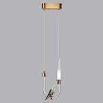 Подвесной светильник с декоративной фигуркой птицы на прозрачной изогнутой трубке Ganthea варинант исполнения - 4 | Loft Concept в Саратове