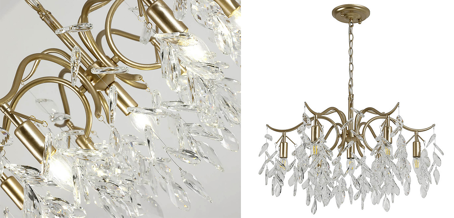 Люстра Hanging Crystal Leaves Chandelier 71 Люстра Hanging Crystal Leaves Chandelier 71 - Loft-Concept в Саратове