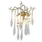 Бра с декором в виде ветвей и стеклянных подвесок в форме капель Droplet Chandelier варинант исполнения - 2 | Loft Concept в Саратове