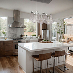 Люстра с 9-ю прозрачными плафонами из стекла в форме капли на прямоугольном потолочном основании цвета хром Lucid Rain  варинант исполнения - 11 | Loft Concept в Саратове