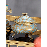 Шкатулка голубого цвета с золотым растительным узором Eden Garden варинант исполнения - 3 | Loft Concept в Саратове