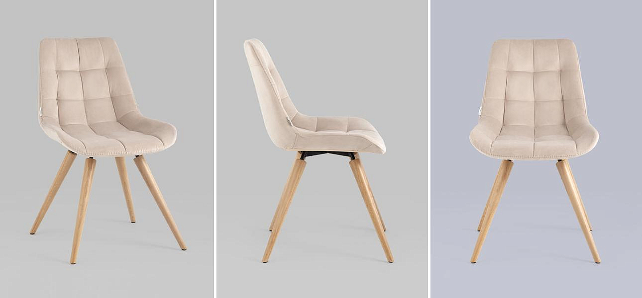 Стул NANCY Chair Светло-Бежевый Велюр Стул NANCY Chair Светло-Бежевый Велюр - Loft-Concept в Саратове