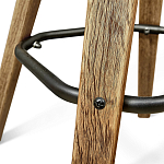 Барный стул со спинкой и мягкой обивкой с ромбами на 4-х деревянных ножках Бежевый Велюр Ava Charm варинант исполнения - 7 | Loft Concept в Саратове