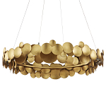 Люстра круглая из многослойных золотых дисков Metal Disc Chandelier варинант исполнения - 5 | Loft Concept в Саратове