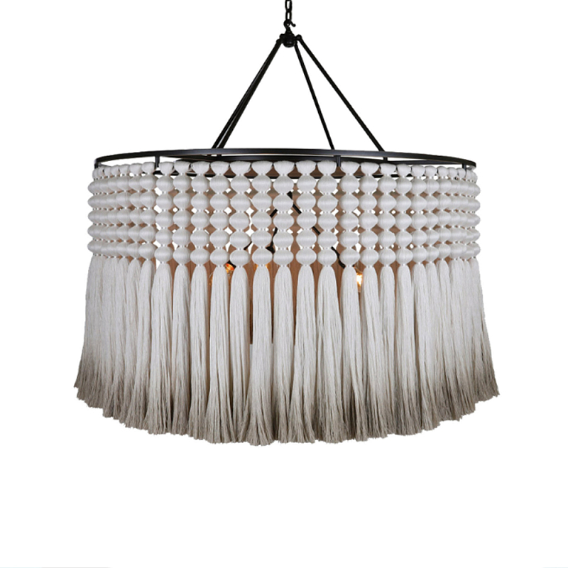 Люстра серая плетеная с кисточками Boho Tassel Chandelier Серый Темная бронза Люстра серая плетеная с кисточками Boho Tassel Chandelier Серый Темная бронза в Саратове | Loft Concept