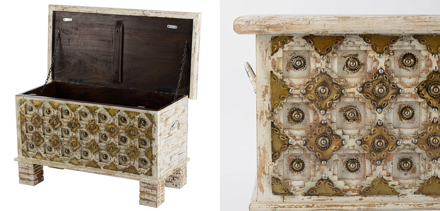 Сундук Antique Indian chest with pearls Сундук Antique Indian chest with pearls - Loft-Concept в Саратове