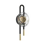 Бра черного цвета с круглым прозрачным стеклянным плафоном Virelia  варинант исполнения - 3 | Loft Concept в Саратове