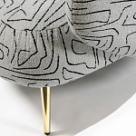 Кресло мягкое с принтом на золотистых ножках Onlooker варинант исполнения - 2 | Loft Concept в Саратове