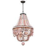Люстра каплевидной формы украшенная розовыми круглыми бусинами Pink Beads Chandelier варинант исполнения - 1 | Loft Concept в Саратове