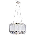 Люстра подвесная круглая с прозрачными хрустальными трубками и золотистым каркасом Диаметр 44 см Hexagon Tube Light варинант исполнения - 1 | Loft Concept в Саратове