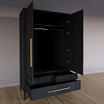 Шкаф платяной Primo с выдвижными ящиками шпон Светлый дуб варинант исполнения - 4 | Loft Concept в Саратове