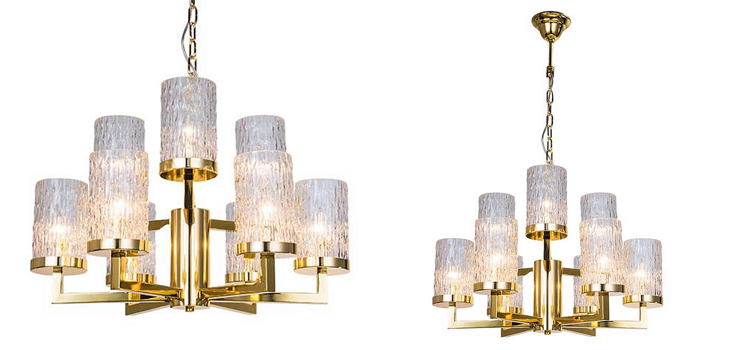 Люстра Estebe Glass Gold Chandelier 9 Люстра Estebe Glass Gold Chandelier 9 - Loft-Concept в Саратове