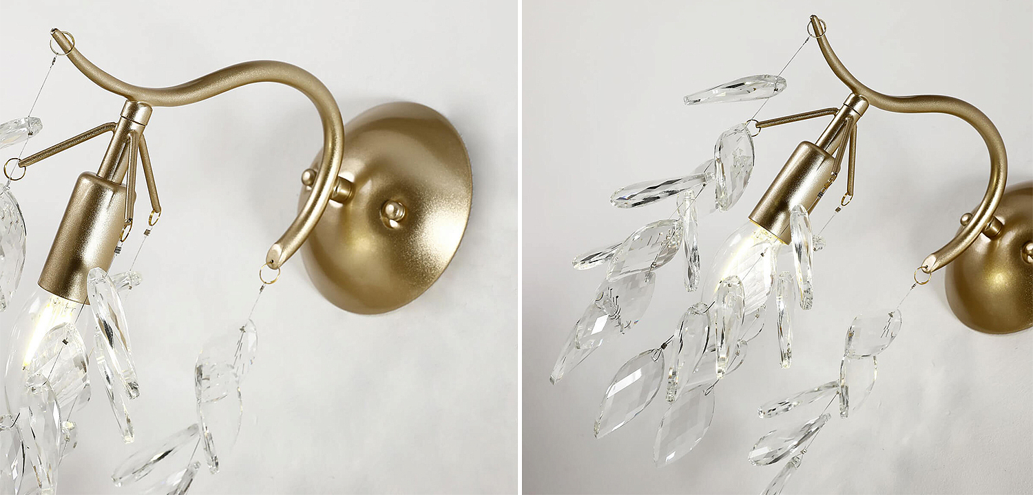 Бра Hanging Crystal Leaves Wall Lamp Бра Hanging Crystal Leaves Wall Lamp - Loft-Concept в Саратове