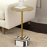 Дизайнерский журнальный стол с круглой столешницей на чёрно-белом основании Muruv варинант исполнения - 2 | Loft Concept в Саратове