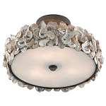 Потолочный светильник круглый с абажуром из устричных раковин Sea Ravens варинант исполнения - 3 | Loft Concept в Саратове