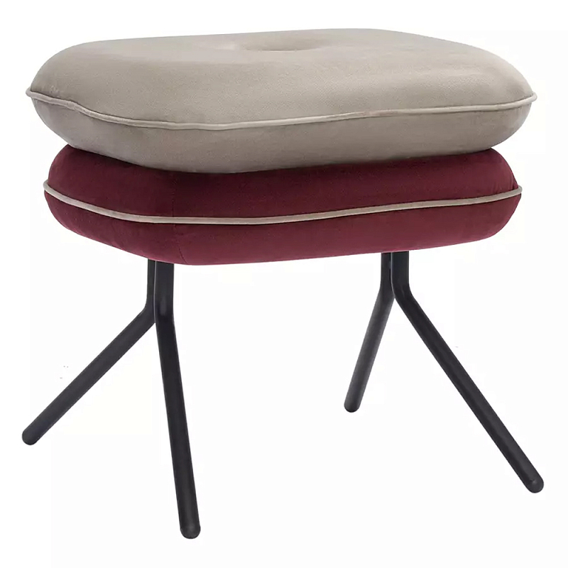 Пуф с мягкой обивкой из велюра Soft Velor Pouf Бежевый Мульти в Саратове | Loft Concept 