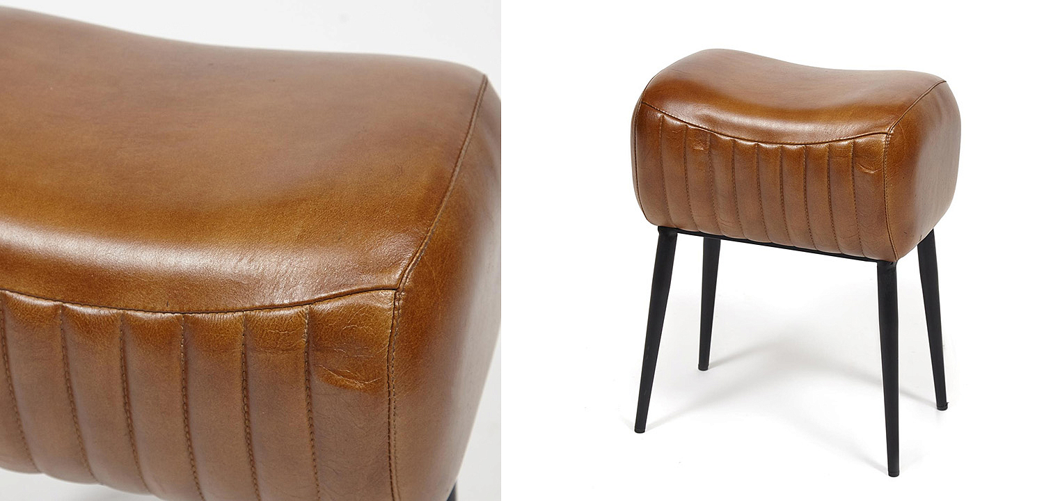 Пуф из кожи буйвола Industrial leather pouf Пуф из кожи буйвола Industrial leather pouf - Loft-Concept в Саратове