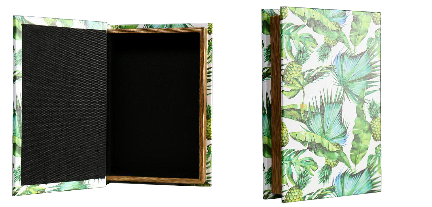 Шкатулка-книга Pineapples and Leaves Mirror Book Box Шкатулка-книга Pineapples and Leaves Mirror Book Box - Loft-Concept в Саратове
