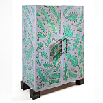 Премиальный Шкаф Defoliation двухстворчатый роспись зеленые листья  варинант исполнения - 1 | Loft Concept в Саратове