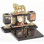 Настольный письменный набор из яшмы и долерита с декором виде льва Manager Organizer варинант исполнения - 2 | Loft Concept в Саратове