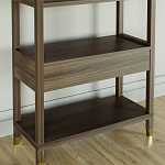 Стеллаж Elsa Dreams Walnut со стеклянными полками и ящиком варинант исполнения - 6 | Loft Concept в Саратове