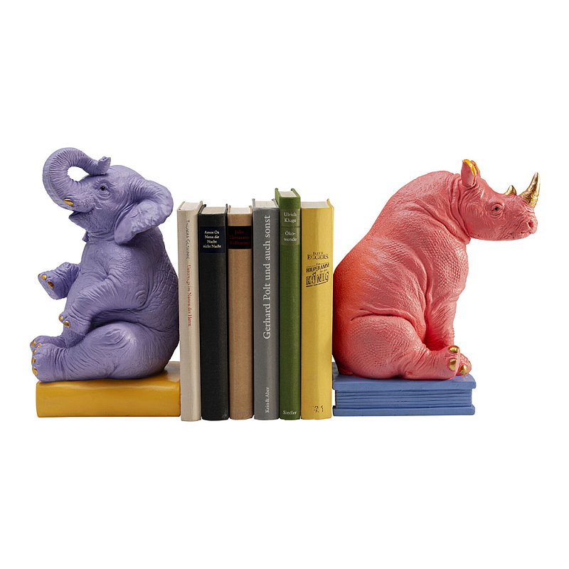 Держатель для книг Elephant and Rhinoceros Bookend Мульти в Саратове | Loft Concept 