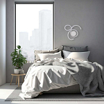 Бра белого цвета с изогнутыми световыми линиями и круглым основанием Luke Lampco Tracer Lamp варинант исполнения - 7 | Loft Concept в Саратове