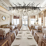 Люстра черная овальная с прозрачными стеклянными подвесками в форме капель FAIRYTREE Light варинант исполнения - 1 | Loft Concept в Саратове