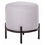 Круглый пуф на металлических ножках с обивкой из рогожки Casey Poof варинант исполнения - 2 | Loft Concept в Саратове